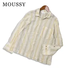 MOUSSY マウジー 春夏★ 【SHEER STRIPE SHIRT】 長袖 ガーゼ ストライプ ブラウス シャツ Sz.F レディースのサムネイル