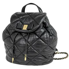 サルヴァトーレフェラガモ Salvatore Ferragamo リュック ヴァラリボン キルティング レザー ブラック レディース 【中古】のサムネイル