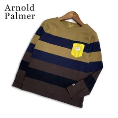 Arnold Palmer アーノルドパーマー 通年 ポケット★ 長袖 ボーダー ロゴ刺繍 ロンT カットソー Sz.2 メンズのサムネイル