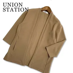 UNION STATION ユニオンステーション メンズビギ 春夏★ 七分袖 ボタンレス ストレッチ カーディガン Sz.L メンズのサムネイル