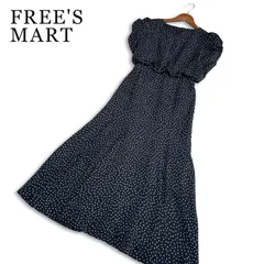 【美品】FREE'S MART フリーズマート 春夏★ ロング ドット シフォン フリル ストレッチ ワンピース Sz.S レディース 黒のサムネイル