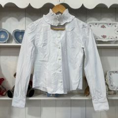 美品 レリアン ロシャス プルミエール バンドカラー 半袖 ブラウス 