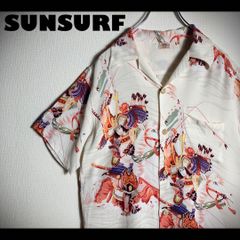 極美品】SUNSURF アロハシャツ 半袖 開襟 鶴 松 グレー M - メルカリ