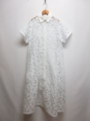 エムズグレイシー M'S GRACY ワンピース 花柄 半袖 ひざ丈 38 白