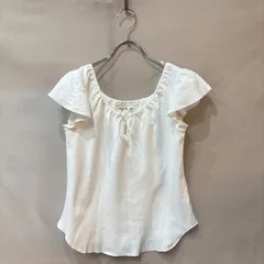 agnès b. アニエスベー リボンタイ フレンチスリーブ コットン カットソー ホワイト 3 L USED レディースのサムネイル