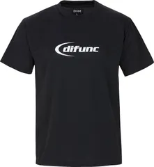 ディーアンドエム D&M バレーボール  DIFUNC バレーボールTシャツ 半袖 トップス ショートスリーブ ディファンク 速乾性 練習 トレーニング 部活動 クラブ サークル チーム ロゴ シンプル  DT001 86 ブラック×ホワイトのサムネイル