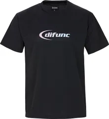 ディーアンドエム D&M バレーボール  DIFUNC バレーボールTシャツ 半袖 トップス ショートスリーブ ディファンク 速乾性 練習 トレーニング 部活動 クラブ サークル チーム ロゴ シンプル  DT001 96 ブラック×パープルのサムネイル
