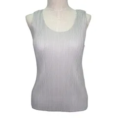 プリーツプリーズ PLEATS PLEASE ISSEY MIYAKE イッセイミヤケ 美品 ノースリーブトップス タンクトップ プリーツ 3 Mサイズ相当 グレー k334920 0213のサムネイル