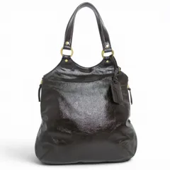 イヴサンローランリヴゴーシュ YVES SAINT LAURENT rive gauche メトロポリス トートバッグ パテントレザー ブラウン k460465のサムネイル