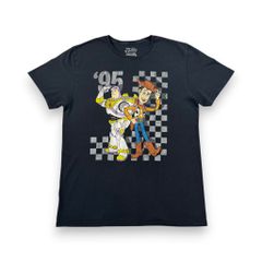 Disney トイストーリー 映画 ムービー ビンテージ Tシャツ ウッディ バズライトイヤー ディズニー 半袖 古着 y2k 黒 L d-u-2505-024
