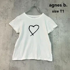 agnes b. アニエスベー T1 レディース Tシャツ カットソー 半袖 サラエボハート ハートプリント 綿 ホワイト 2653SAE0 クルーネック トップス プルオーバー ロゴ ★ ■◆のサムネイル