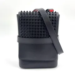 【新着】Christian Louboutin ベネッシュ リポーター レザー ブラック ショルダーバッグ シルバーのサムネイル