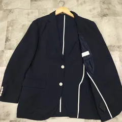 洗える【美品】MACKINTOSH PHILOSOPHY シアサッカーTROTTER JACKET サイズ40R ネイビー 紺色 2B 2ボタン シングル ポリエステル100% 山陽商会 マッキントッシュのサムネイル
