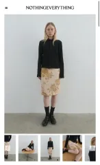 낫띵에브리띵 nothingeverything silky floral midi skirt 1サイズのサムネイル