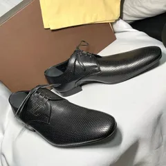 美品 LOUIS VUITTON ルイヴィトン LVロゴ パンチングデザインドレスシューズ黒 ブラックレザー 7 25〜26cm メンズ ビジネス 付属ありのサムネイル