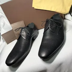 美品 LOUIS VUITTON ルイヴィトン LVロゴ パンチングデザインドレスシューズ黒 ブラックレザー 7 25〜26cm メンズ ビジネス 付属ありのサムネイル