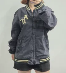 フリップ XL/アバクロンビー 불 POINT コットン ボマー/スタジャン ジャケット チャコールのサムネイル