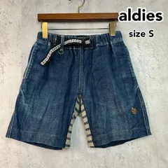 aldies アールディーズ S インディゴブルー デニム ショートパンツ ハーフパンツ クライミングパンツ イージーパンツ パッチワーク ボトムス ショーツ A2004213 ウエストゴム 刺繍 ストレッチ 日本製 ★ ■◆のサムネイル
