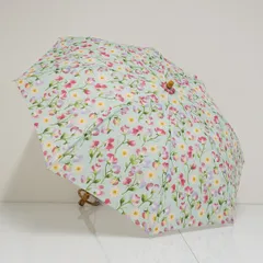 折りたたみ傘 FEILER フェイラー USED美品 晴雨兼用 スウィートスイートピー ペールブルー フラワー 50cm FS9702のサムネイル
