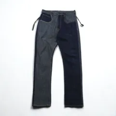 KAPITAL もったいない デニムパンツ MOTTAINAI Denim Pants ジーンズ M ツートン 牛乳パックラベル EK-682のサムネイル