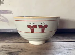 赤膚焼 大塩昭山 銘有 奈良絵 抹茶碗 紙箱付/茶道具のサムネイル