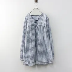 トゥジュー TOUJOURS BLOCK PRINT ETHNIC SMOCK ブロックプリント エスニック スモック 2■ブルー ブラウス フレア【2400015059495】のサムネイル