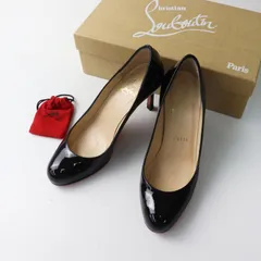 クリスチャンルブタン Christian Louboutin ラウンドトゥ パテントパンプス 35■ブラック エナメル ヒール シューズ 22cm【2400015059020】のサムネイル