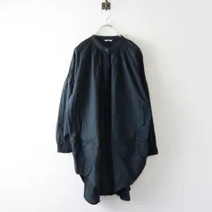 ヘブンリー HEAVENLY シャーリング刺繍 カラーレスチュニックブラウス ブラック┃黒 幅広 トップス シャツ【2400015070216】のサムネイル