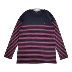 BURBERRY LONDON チュニック ワンポイント ボーダー 長袖Ｔシャツ カットソー ロンＴ ネイビー レッド レディース バーバリーロンドン【中古】6-0708M∞のサムネイル