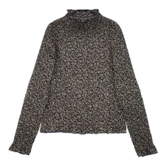 DOUBLE NAME 花柄メローハイネック カットソー ブラウス シャツ ブラック マルチカラー レディース ダブルネーム【中古】6-0708M∞のサムネイル