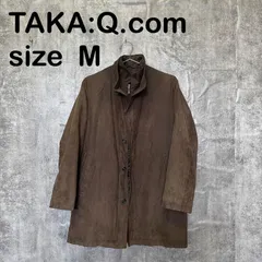 【T-1769】TAKA:Q タカキュー M フェイクスエード ステンカラーコート ブラウン 茶 中綿 キルティング ロングコート ビジネス カジュアルのサムネイル
