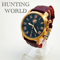 HUNTING WORLD ハンティングワールド 腕時計 HW-930 クォーツ アナログ 3針 クロノグラフ ベゼル メンズ ウォッチ ネイビー ゴールド _218のサムネイル