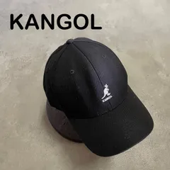 【T-1771】KANGOL カンゴール XXL キャップ ブラック 黒 ウール Flexfit ロゴ刺繍 ベースボールキャップ USA古着 ストリートのサムネイル