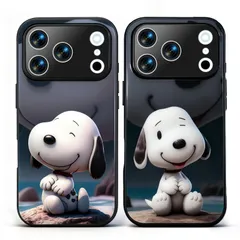 Mlxgnana 互換 スヌーピー iPhone17／16／15 用ケース 強化ガラス 全面カバー アイフォン 17／16／15／14／13／12 ケース 強化ガラス TPUバンパー 耐衝撃 レンズ保護【落下防止】薄型デザイン スマホケース Air／Pro 1のサムネイル