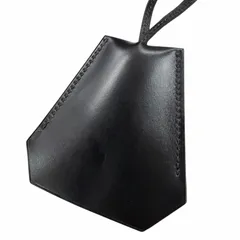 美品▼HERMES エルメス ヴィンテージ レザー シルバー金具 マルジェラ期 クロシェット ネックレス ブラック □C刻印 仏製 メンズ 箱付きのサムネイル