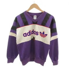 アディダスオリジナルス adidas originals ヴィンテージ 90s ゲームシャツ ジャージ サッカー M 切り替えデザイン 長袖 Vネック 紫 パープル 白 ホワイト /YF ■ECG007のサムネイル