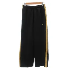 ナイキ NIKE トラックパンツ ワイド サイドライン ロゴ ゴムウエスト L 黒 ブラック、ゴールドカラー /OBのサムネイル