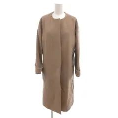 グリーンレーベルリラクシング ユナイテッドアローズ green label relaxing 美品 FFC アンゴラビーバー スリット ノーカラー コート 34 ナチュラル 3625-147-1691 /TQ ■ECG007のサムネイル