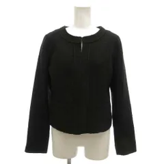 ナチュラルビューティーベーシック NATURAL BEAUTY BASIC ノーカラージャケット M 黒 ブラック ショート丈 パイピング フロントフック /JI ■ECF007のサムネイル