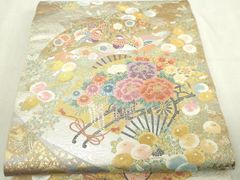 平和屋着物○男性 角帯 菊尽くし文 銀糸 正絹 逸品 CABI4879ak - メルカリ