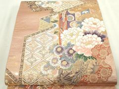 平和屋着物○男性 角帯 菊尽くし文 銀糸 正絹 逸品 CABI4879ak - メルカリ