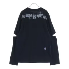 ADER ERROR (アーダーエラー) Obe Long Sleeve バックペイントロゴ エルボーオープン クルーネック 長袖Tシャツ カットソー ブラック BLASSLT01BK1のサムネイル