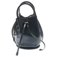 TOD'S (トッズ) Tタイムレス バケット ミニ 2way ショルダーバック シルバー金具 レザー ブラックのサムネイル