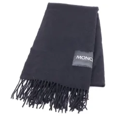 MONCLER (モンクレール) 20AW SCIARPA F20913C70200 シャルパ ロゴパッチ付き ウールマフラー ブラックのサムネイル