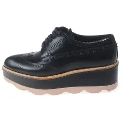 PRADA (プラダ) ウィングチップ メダリオン 厚底 プラットフォーム レザー レースアップ ドレス シューズ ブラック レディースのサムネイル