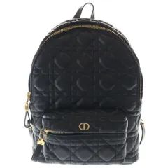 Christian Dior (クリスチャンディオール) カナージュ リュックサック バックパック ブラック レザー M9222UNGF ゴールド金具のサムネイル
