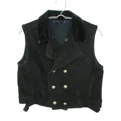 RALPH LAUREN ラルフローレン ベスト ベロア襟 デニム ダブルブレスト ショート丈 インパクト21 FK-2 ブラック 9【M】 レディース 【中古】のサムネイル