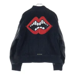 CHROME HEARTS (クロムハーツ) ×MATTY BOY PPO LETTERMAN マッティボーイ レターマン CHマルチレザーパッチコーデュロイレザースリーブブルゾン ブラック/レッドのサムネイル