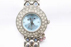 【W315-25】★留め具なし★動作品 電池交換済 SANRIO HELLO KITTY サンリオ ハローキティ ラインストーン 腕時計 レディースのサムネイル