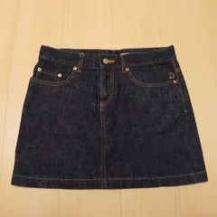 ^618★ 日本製 DRESSTERIOR ドレステリア レディース 台形 濃紺 ダークインディゴ デニム ミニスカート 38 中古 ★のサムネイル